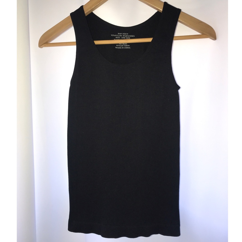 Active Black Ribbed Compression Sleeveless Top